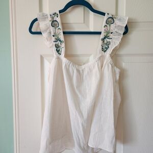 Madewell XL fluttee sleeve tank top ASO Meghan Markle